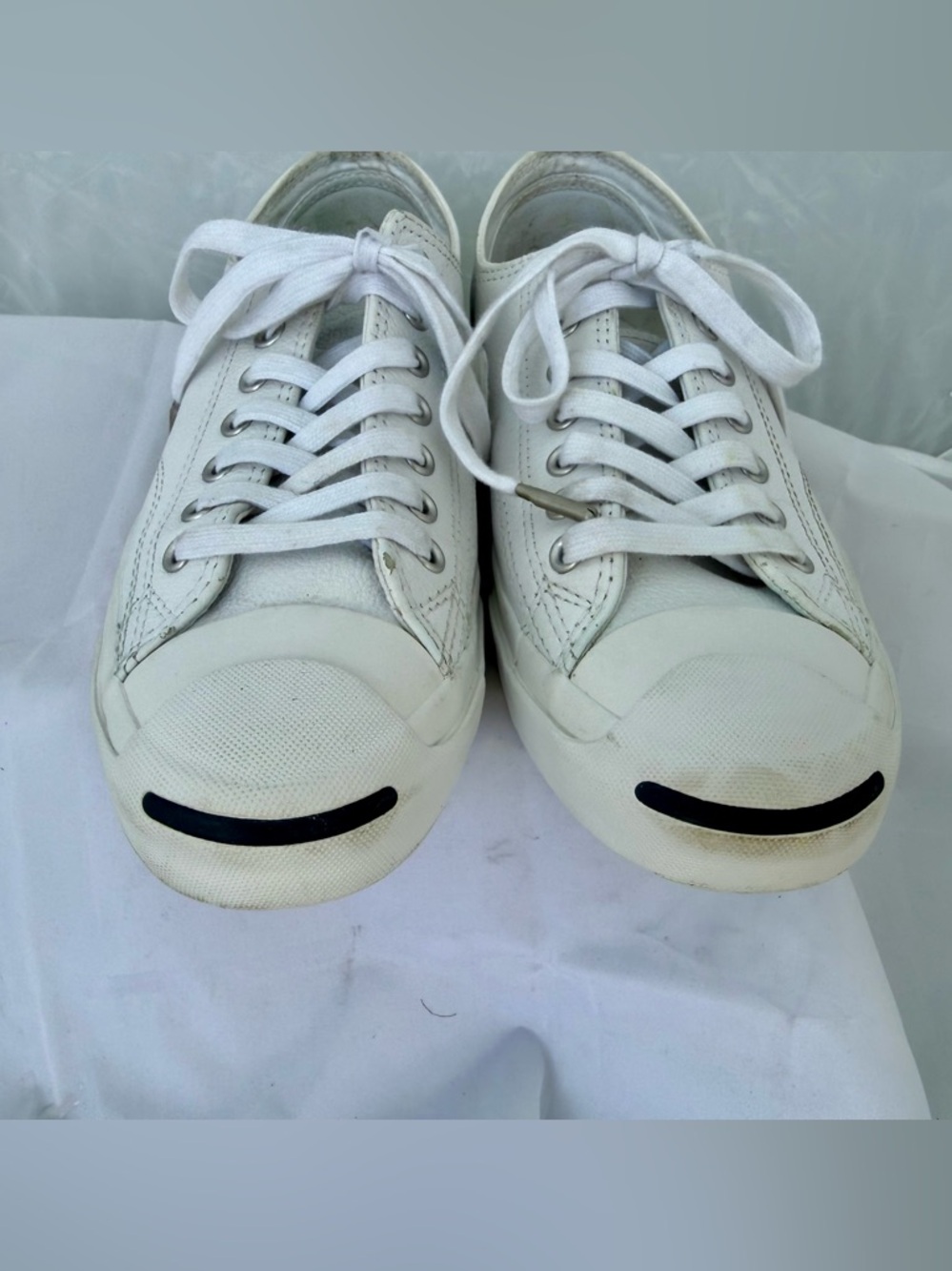 Converse Jack Purcell White Low-Top Canvas Sneakers - Classic Lace-Up